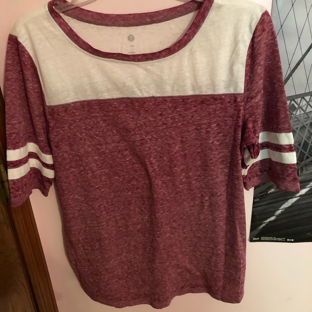 pink and white shirt